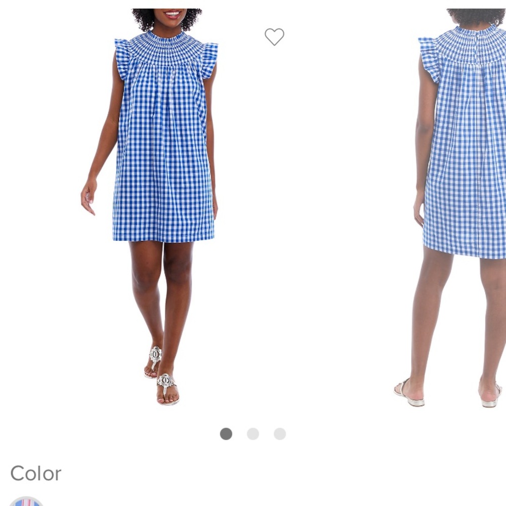 Crown & Ivy Blue and White Ruffled Dress